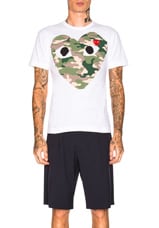 COMME des GARCONS PLAY Camouflage Tee in White, view 1, click to view large image.