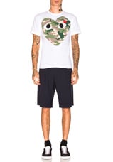 COMME des GARCONS PLAY Camouflage Tee in White, view 4, click to view large image.