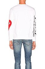COMME des GARCONS PLAY Logo Tee in White, view 4, click to view large image.