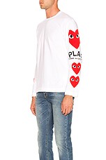 COMME des GARCONS PLAY Logo Tee in White, view 4, click to view large image.