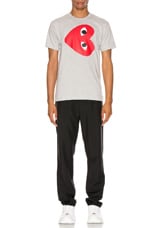COMME des GARCONS PLAY Sideways Heart Logo Tee in Grey, view 4, click to view large image.