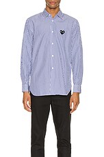 COMME des GARCONS PLAY Striped Shirt in Blue, view 1, click to view large image.