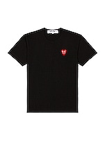 COMME des GARCONS PLAY Tee Shirt in Black, view 1, click to view large image.