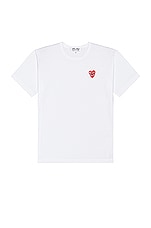 COMME des GARCONS PLAY Tee Shirt in White, view 1, click to view large image.