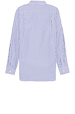 COMME des GARCONS PLAY Invader Stipe Shirt in Blue & White, view 2, click to view large image.