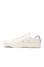 COMME des GARCONS PLAY Converse Large Emblem Low Top Canvas Sneakers in White, view 5, click to view large image.
