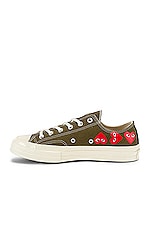 COMME des GARCONS PLAY Emblem Low Top Sneaker in Khaki, view 5, click to view large image.