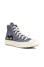 COMME des GARCONS PLAY Converse Chuck Taylor High in Grey, view 2, click to view large image.