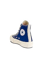 COMME des GARCONS PLAY Converse Chuck Taylor High in Blue, view 3, click to view large image.