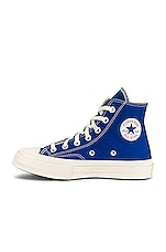 COMME des GARCONS PLAY Converse Chuck Taylor High in Blue, view 5, click to view large image.