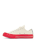 COMME des GARCONS PLAY Converse Red Sole Low Top in Off White, view 5, click to view large image.