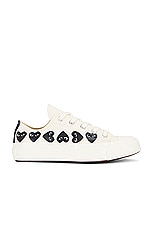 COMME des GARCONS PLAY Converse Multi Heart Low Top in Beige, view 1, click to view large image.
