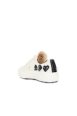 COMME des GARCONS PLAY Converse Multi Heart Low Top in Beige, view 3, click to view large image.