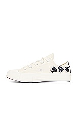 COMME des GARCONS PLAY Converse Multi Heart Low Top in Beige, view 5, click to view large image.