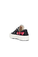 COMME des GARCONS PLAY Converse Multi Heart Low Top in Black, view 3, click to view large image.