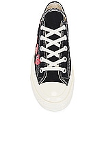 COMME des GARCONS PLAY Converse Multi Heart Low Top in Black, view 4, click to view large image.