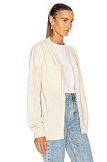 COMME des GARCONS PLAY White Heart Cardigan in Natural, view 3, click to view large image.