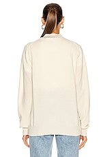 COMME des GARCONS PLAY White Heart Cardigan in Natural, view 4, click to view large image.