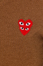 COMME des GARCONS PLAY V-Neck Pullover in Brown, view 5, click to view large image.