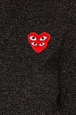 COMME des GARCONS PLAY Cardigan in Grey, view 5, click to view large image.
