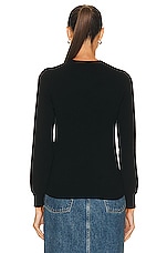 COMME des GARCONS PLAY Invader V-Neck Pullover Sweater in Black, view 3, click to view large image.