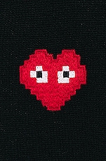COMME des GARCONS PLAY Invader V-Neck Pullover Sweater in Black, view 5, click to view large image.