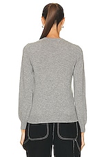 COMME des GARCONS PLAY Invader V-Neck Pullover Sweater in Light Grey, view 3, click to view large image.