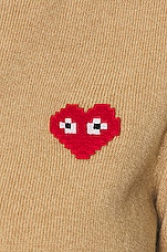 COMME des GARCONS PLAY Invader Cardigan in Camel, view 7, click to view large image.