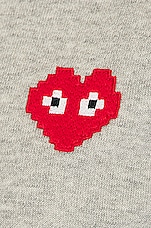 COMME des GARCONS PLAY Invader Hooded Sweatshirt in Grey, view 7, click to view large image.