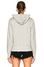 COMME des GARCONS PLAY Zip Up Cotton Hoodie with Red Emblem in Top Gray, view 5, click to view large image.