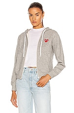 COMME des GARCONS PLAY Full Zip Hoodie in Grey, view 1, click to view large image.
