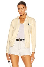 COMME des GARCONS PLAY Big Heart Full Zip Hoodie in Ivory, view 1, click to view large image.