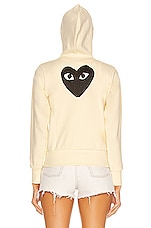 COMME des GARCONS PLAY Big Heart Full Zip Hoodie in Ivory, view 5, click to view large image.