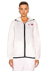 COMME des GARCONS PLAY K-Way Hoodie Full Zip in White, view 2, click to view large image.