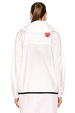 COMME des GARCONS PLAY K-Way Hoodie Full Zip in White, view 4, click to view large image.