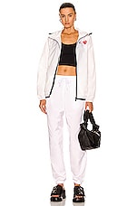 COMME des GARCONS PLAY K-Way Hoodie Full Zip in White, view 5, click to view large image.