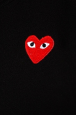 COMME des GARCONS PLAY Jersey Red Emblem Tee in Black, view 5, click to view large image.
