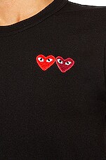 COMME des GARCONS PLAY Logo Emblem Tee in Black, view 5, click to view large image.