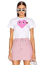 COMME des GARCONS PLAY Red Heart Tee in Pink, view 1, click to view large image.