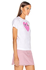 COMME des GARCONS PLAY Red Heart Tee in Pink, view 2, click to view large image.