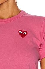COMME des GARCONS PLAY Red Heart Tee in Pink, view 5, click to view large image.