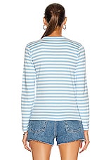 COMME des GARCONS PLAY Striped Tee in Blue, view 3, click to view large image.