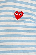 COMME des GARCONS PLAY Striped Tee in Blue, view 5, click to view large image.