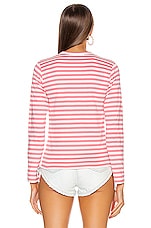 COMME des GARCONS PLAY Striped Tee in Pink, view 3, click to view large image.