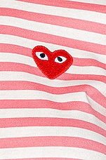 COMME des GARCONS PLAY Striped Tee in Pink, view 5, click to view large image.