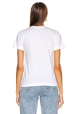 COMME des GARCONS PLAY Cotton Red Emblem Tee in White, view 3, click to view large image.