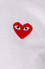 COMME des GARCONS PLAY Cotton Red Emblem Tee in White, view 5, click to view large image.