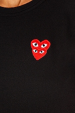 COMME des GARCONS PLAY Tee Shirt in Black, view 5, click to view large image.