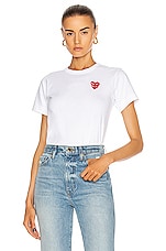 COMME des GARCONS PLAY Tee Shirt in White, view 1, click to view large image.