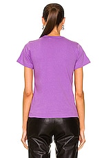 COMME des GARCONS PLAY Small Red Heart Tee in Purple, view 3, click to view large image.